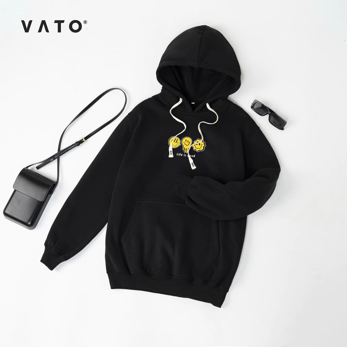 Áo Khoác Nỉ Hoodie Smile Form Rộng Nam Nữ Unisex_Áo Hoodie Mũ To Siêu Dày ấm 2024 - Hàng chính hãng Thời Trang Vato