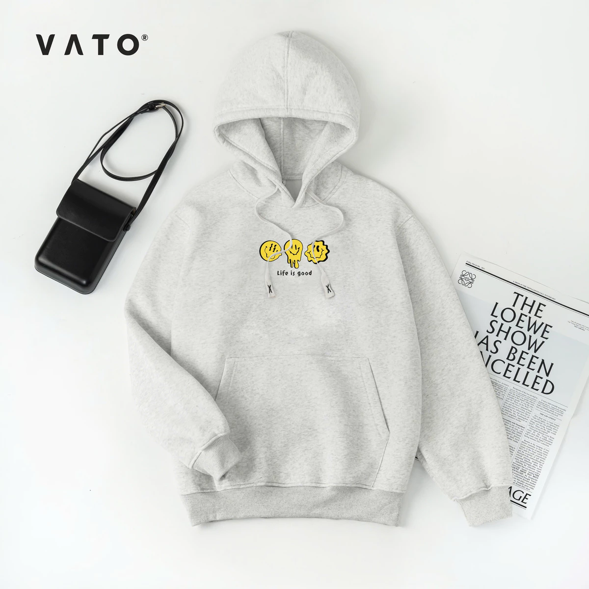 Áo Khoác Nỉ Hoodie Smile Form Rộng Nam Nữ Unisex_Áo Hoodie Mũ To Siêu Dày ấm 2024 - Hàng chính hãng Thời Trang Vato