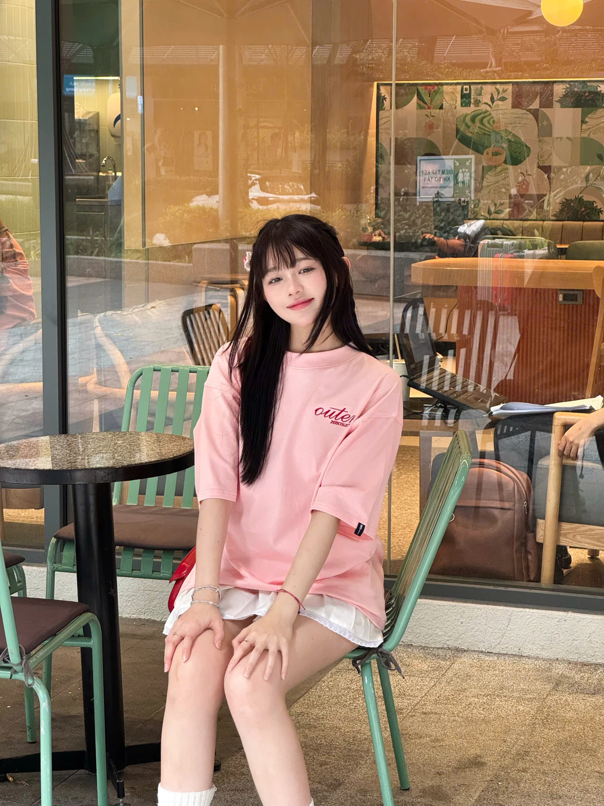 Áo Thun Thêu Outer Logo Basic Tee / Form Rộng Unisex Nam Nữ 100% Cotton