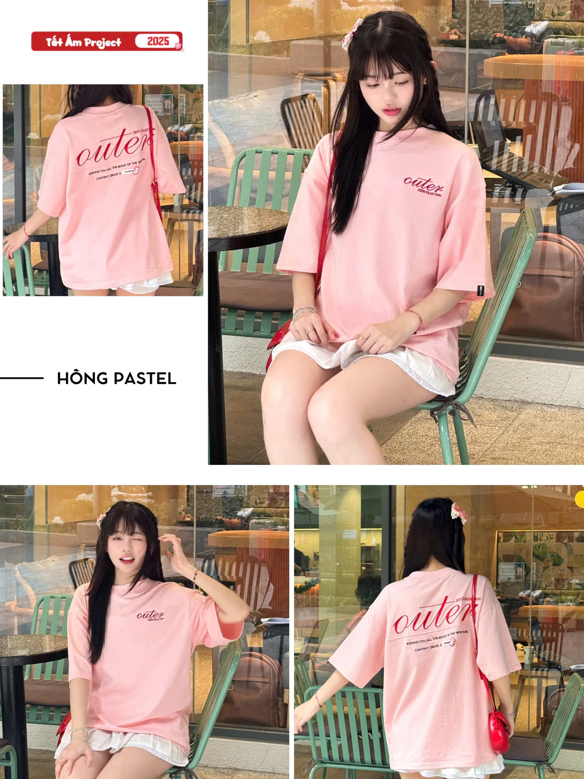 Áo Thun Thêu Outer Logo Basic Tee / Form Rộng Unisex Nam Nữ 100% Cotton