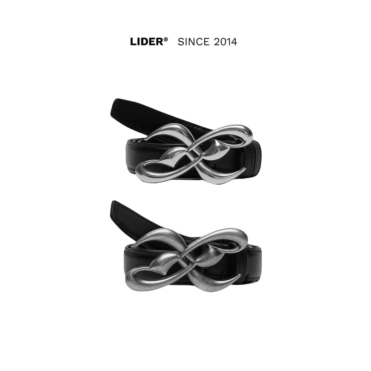 Thắt Lưng Mặt Logo Kim Loại Unisex LIDER X LEATHER BELT - Mặt Nhám Matte/ Mặt Bóng Polished