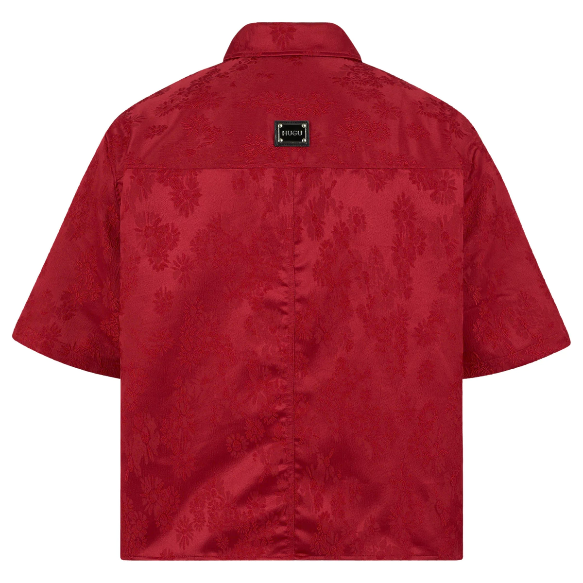Áo sơ mi dáng boxy local brand HUGU - LUCKY SHIRT - chất liệu vải gấm, đính tag kim loại, túi hộp