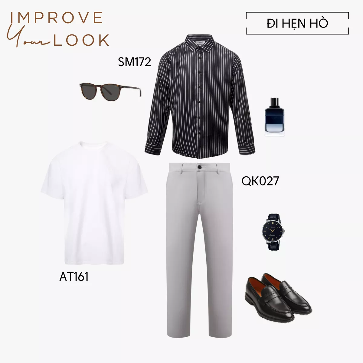 Áo sơ mi nam kẻ sọc 4MEN SM172 tay dài, form slimfit ôm body đẹp trẻ trung, vải lụa chéo mềm mịn hạn chế nhăn giá rẻ