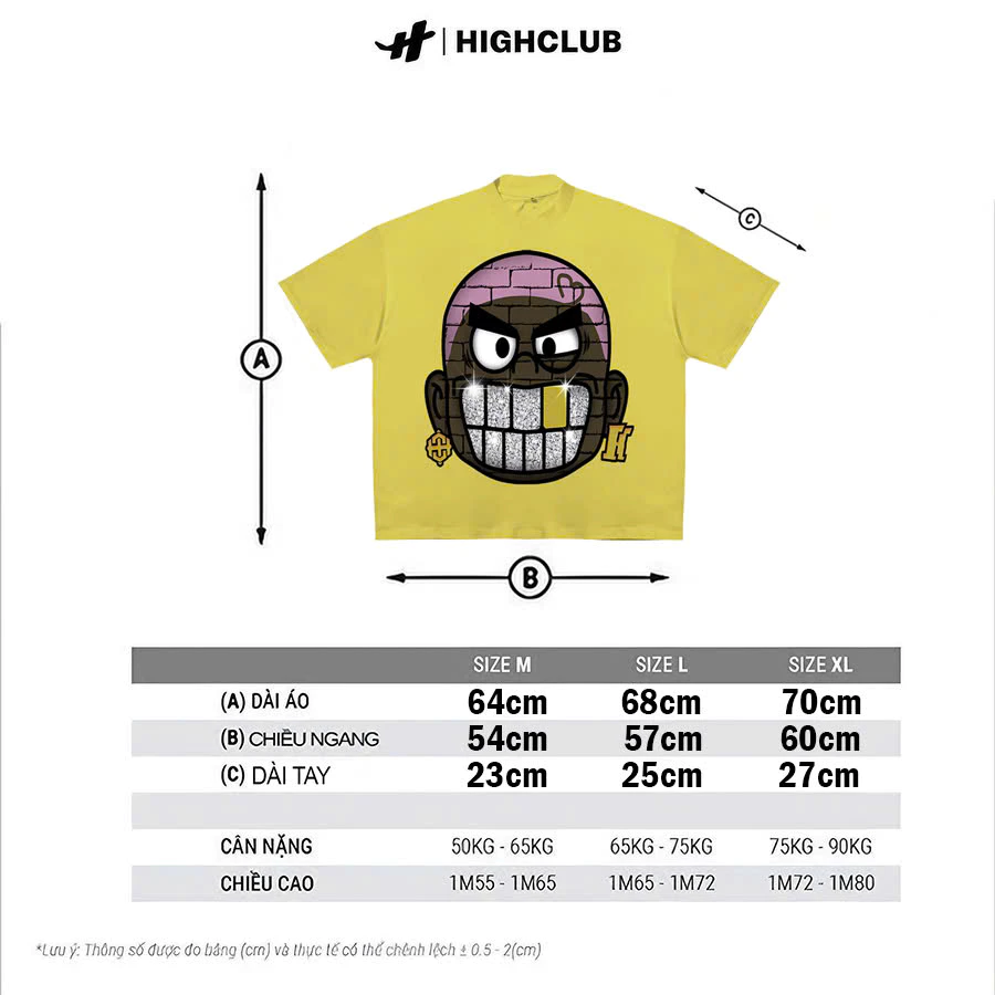 Áo thun HYPEKID - HIGHCLUB form Boxy crop màu HỒNG/VÀNG - Unisex