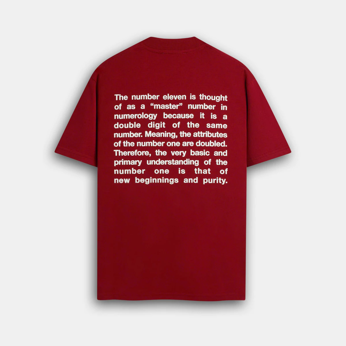 Eleven - Áo thun unisex nam nữ in lụa MEANS màu Đỏ Đô