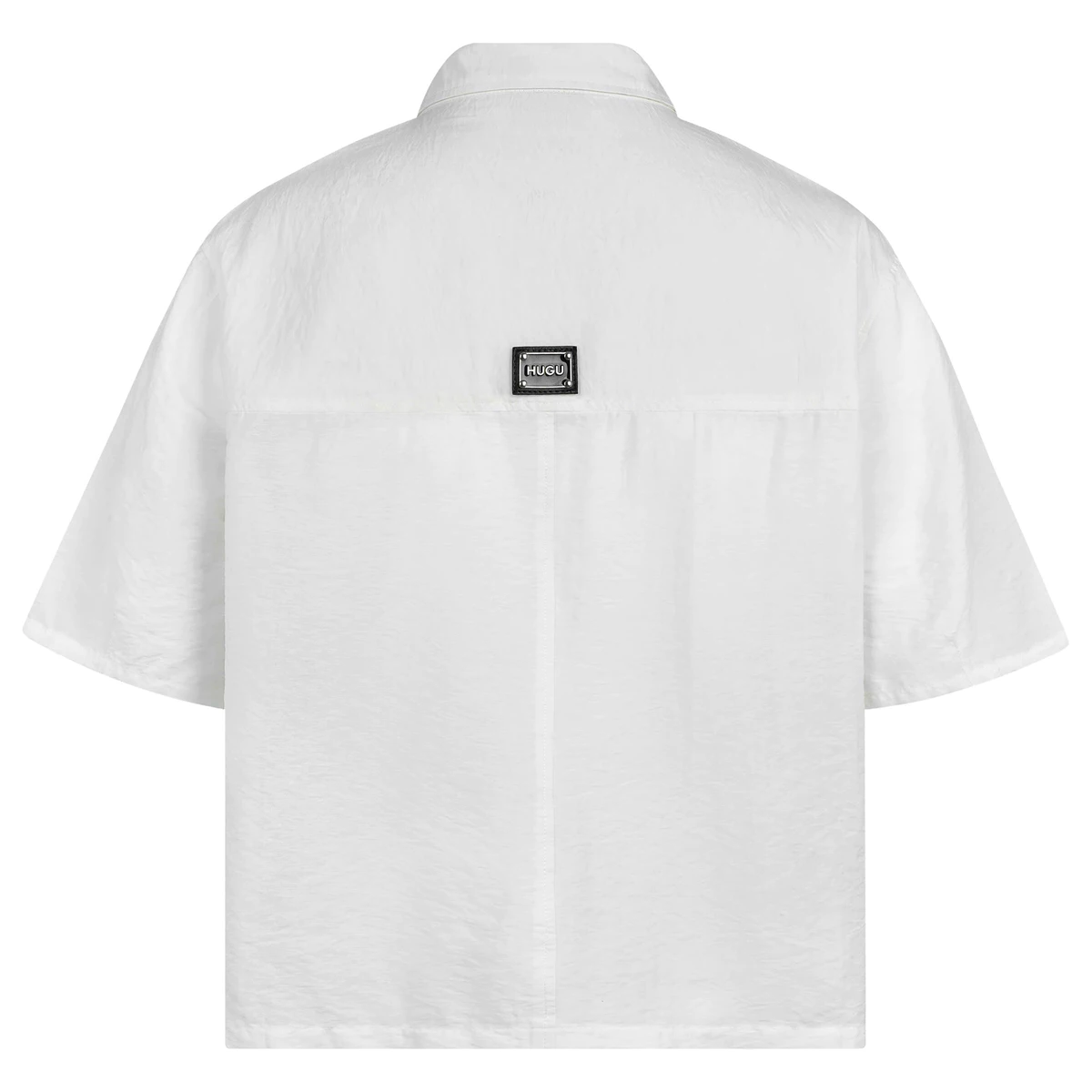 Áo sơ mi boxy local brand HUGU - MITA - sơ mi ngắn tay dáng boxy, đính logo kim loại mặt sau, túi áo bên phải