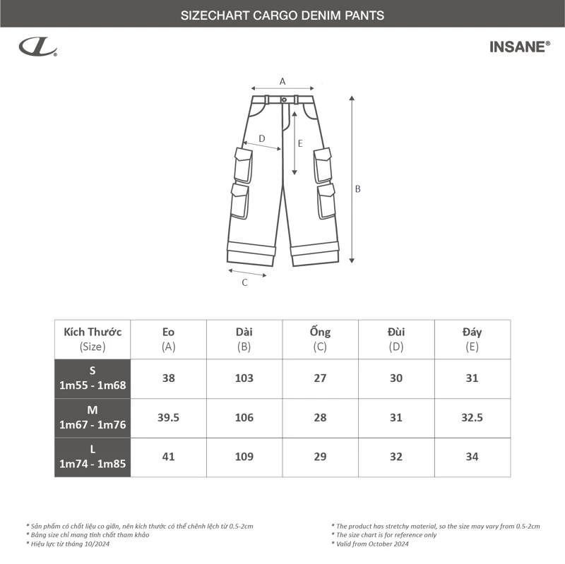 Quần Dài InsaneClo CARGO DENIM PANTS Form Baggy Unisex Chất Liệu Demin