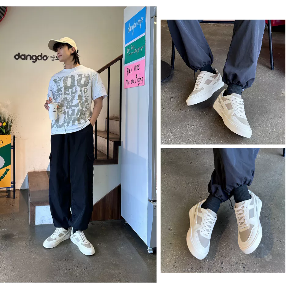 Giày Da Sneaker Nam Nữ DC39 LATTE LOVE DINCOX Shoes Đế Bằng - Microfiber Leather