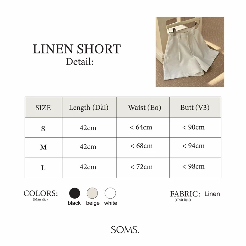 Quần short nữ linen - Linen Short