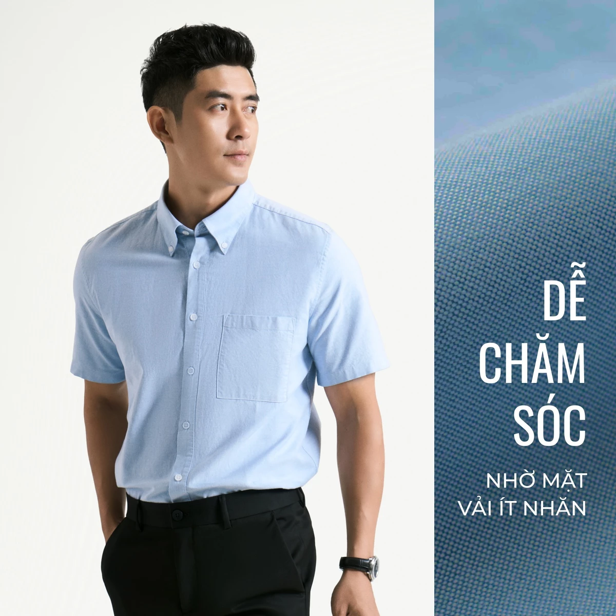Áo Sơ Mi Nam Tay Ngắn Oxford Form Fitted - Routine 10S25SHS002