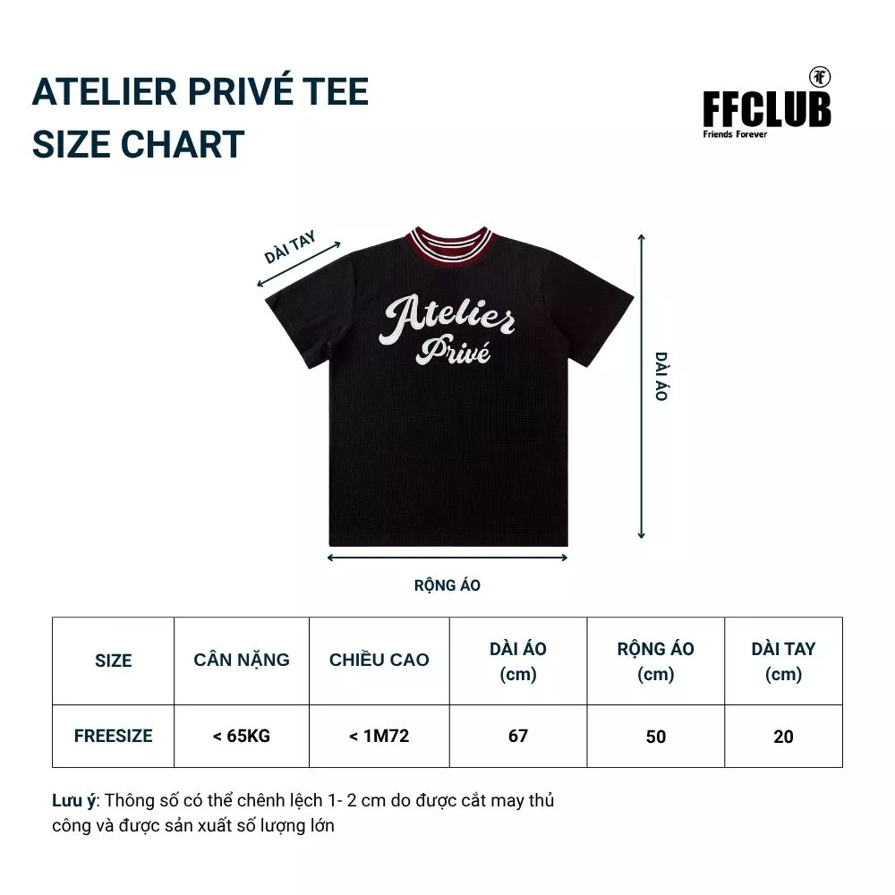 FFCLUB - ÁO THUN FORM RỘNG WAFFLE LOGO THÊU PRIVE MIX
