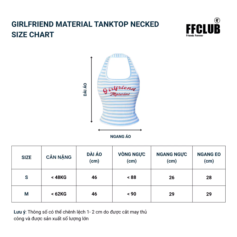 TANKTOP NECKED MÙA HÈ LOGO THÊU GIRL FRIEND SỌC FFCLUB MIX