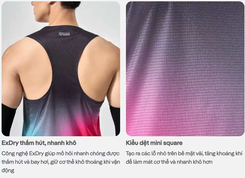 Áo ba lỗ nam Singlet chạy bộ AirRush Gradient áo thể thao running thoáng khí thấm hút tốt Coolmate