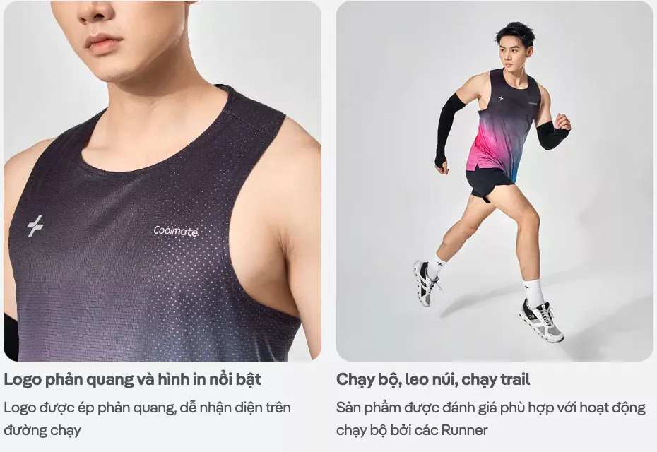 Áo ba lỗ nam Singlet chạy bộ AirRush Gradient áo thể thao running thoáng khí thấm hút tốt Coolmate