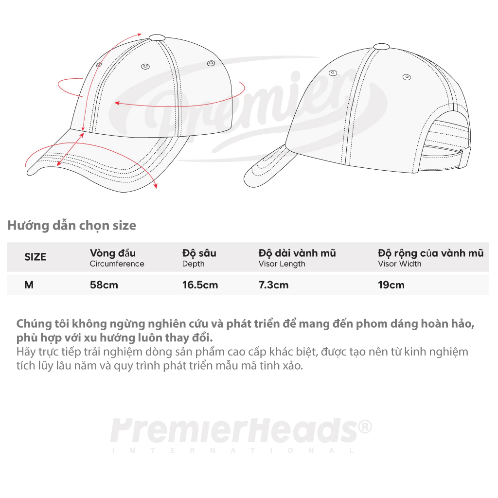 Mũ lưỡi trai trơn PREMI3R 6panel dadhat G4