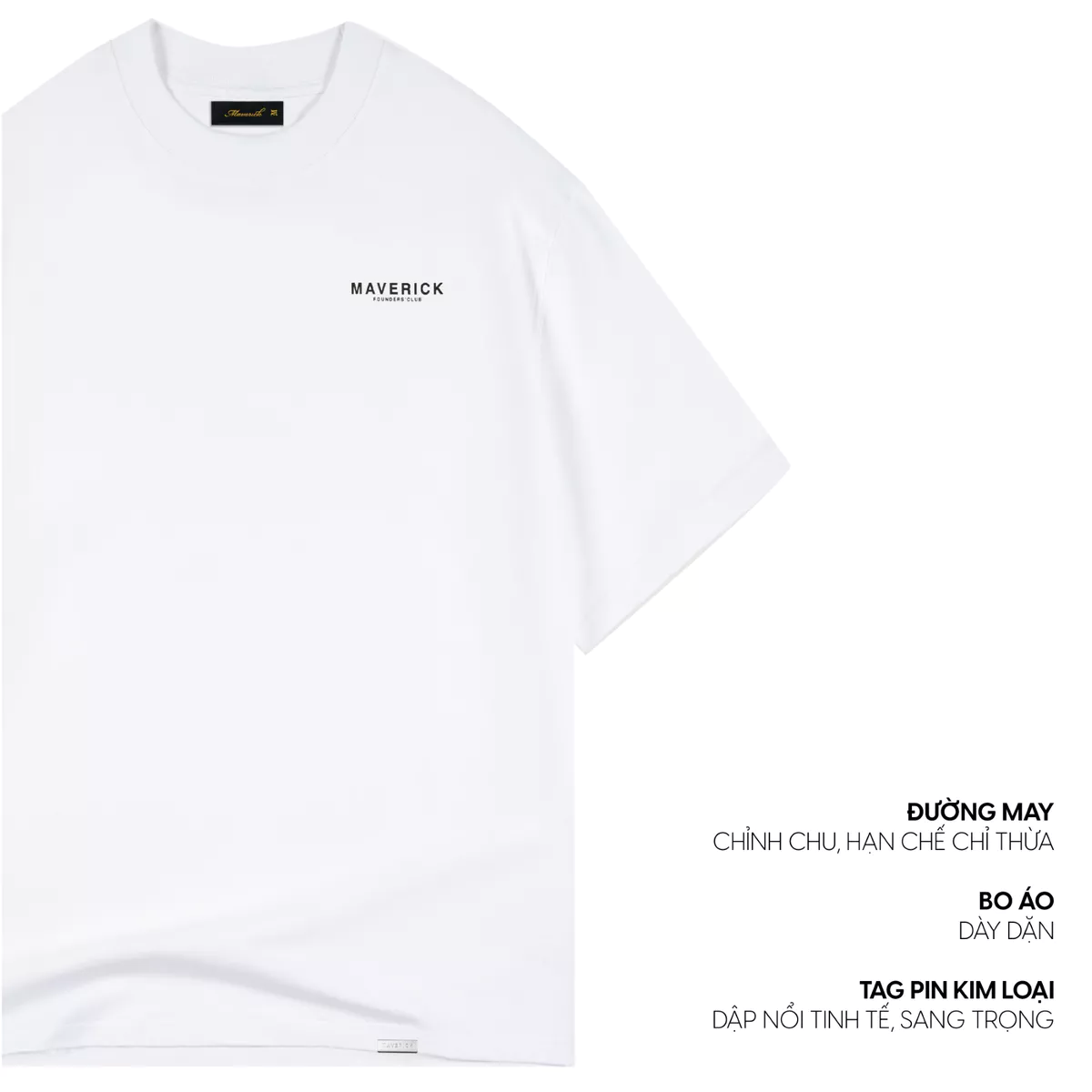 Áo thun MVRK Founders'Club V.2 Unisex Form Boxy 250 GSM 100% Cotton Style Basic