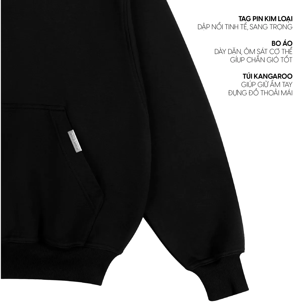Áo Hoodie MVRK Initial Unisex Boxy 440GSM Chất Nỉ Chân Cua Dày Dặn Chống Nắng Thoáng Mát