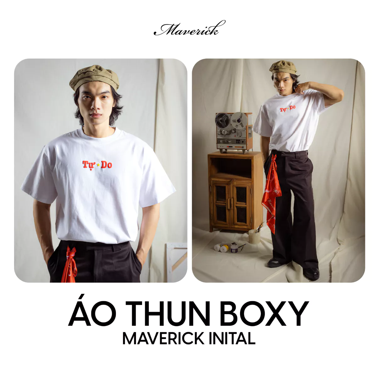 Áo thun MVRK Tự Do Unisex Form Boxy 250 GSM 100% Cotton Style Basic