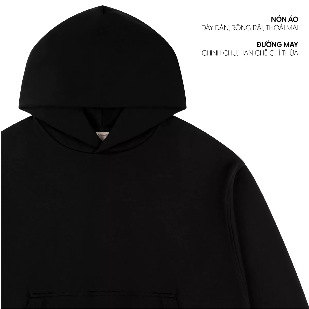 Áo Hoodie MVRK Initial Unisex Boxy 440GSM Chất Nỉ Chân Cua Dày Dặn Chống Nắng Thoáng Mát