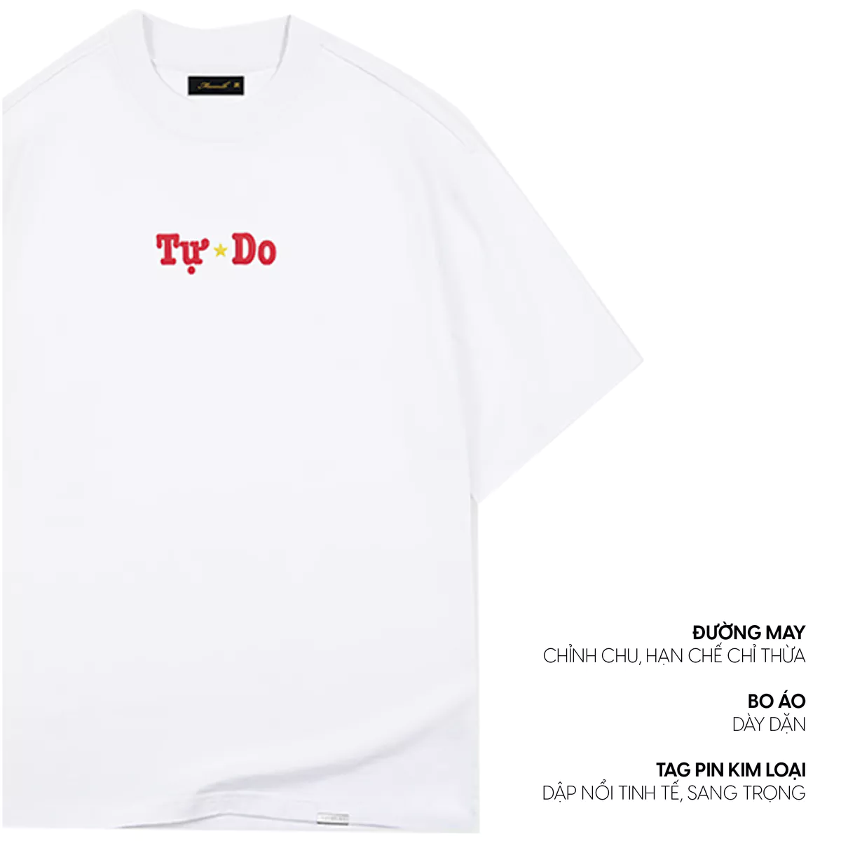 Áo thun MVRK Tự Do Unisex Form Boxy 250 GSM 100% Cotton Style Basic