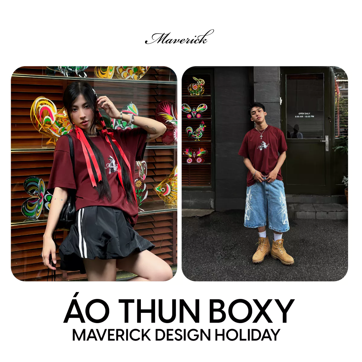 Áo thun MVRK Design Holiday Limited Edition Unisex Form Boxy 250 GSM 100% Cotton Style Basic