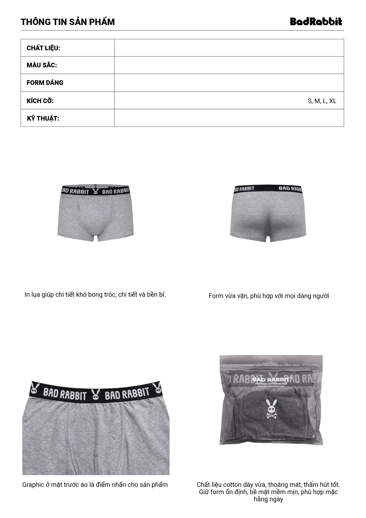 Quần Rabbit Boxer - Local Brand Chính Hãng