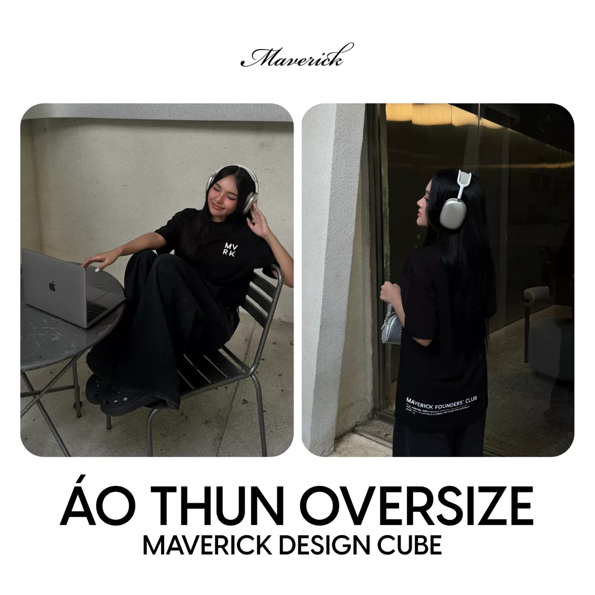 Áo thun MVRK Design Cube Edition Unisex Oversized Form - Black 250 GSM 100% Cotton Style Basic