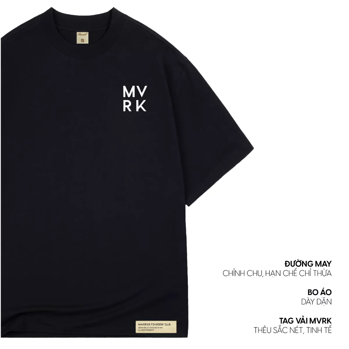 Áo thun MVRK Design Cube Edition Unisex Oversized Form - Black 250 GSM 100% Cotton Style Basic