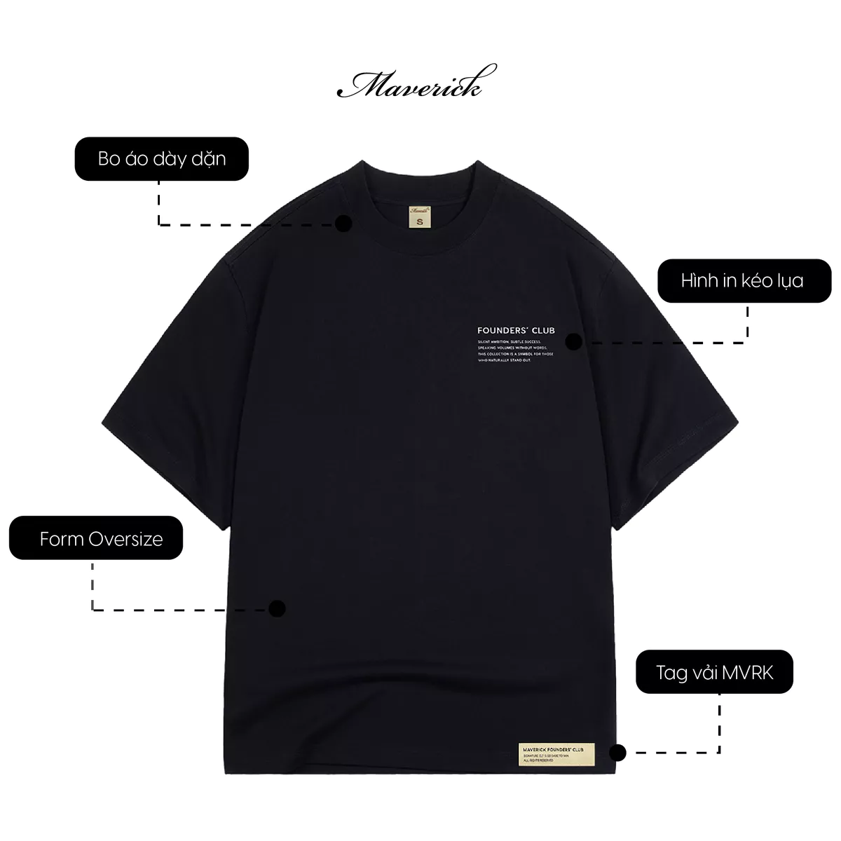 Áo thun MVRK Design Stress But Well Dress Unisex Oversized 250 GSM 100% Cotton Style Basic