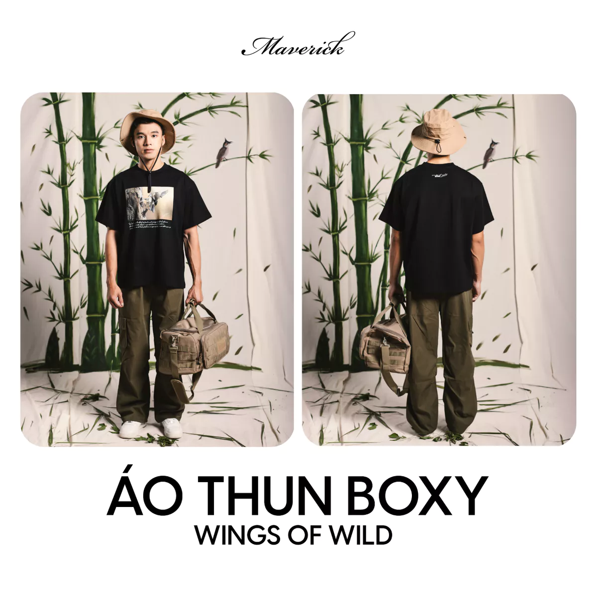 Áo thun MVRK Wings Of Wild Unisex Form Boxy 250 GSM 100% Cotton Style Basic