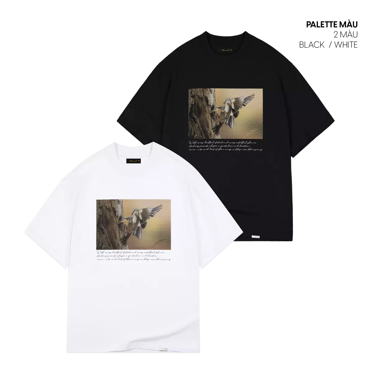 Áo thun MVRK Wings Of Wild Unisex Form Boxy 250 GSM 100% Cotton Style Basic