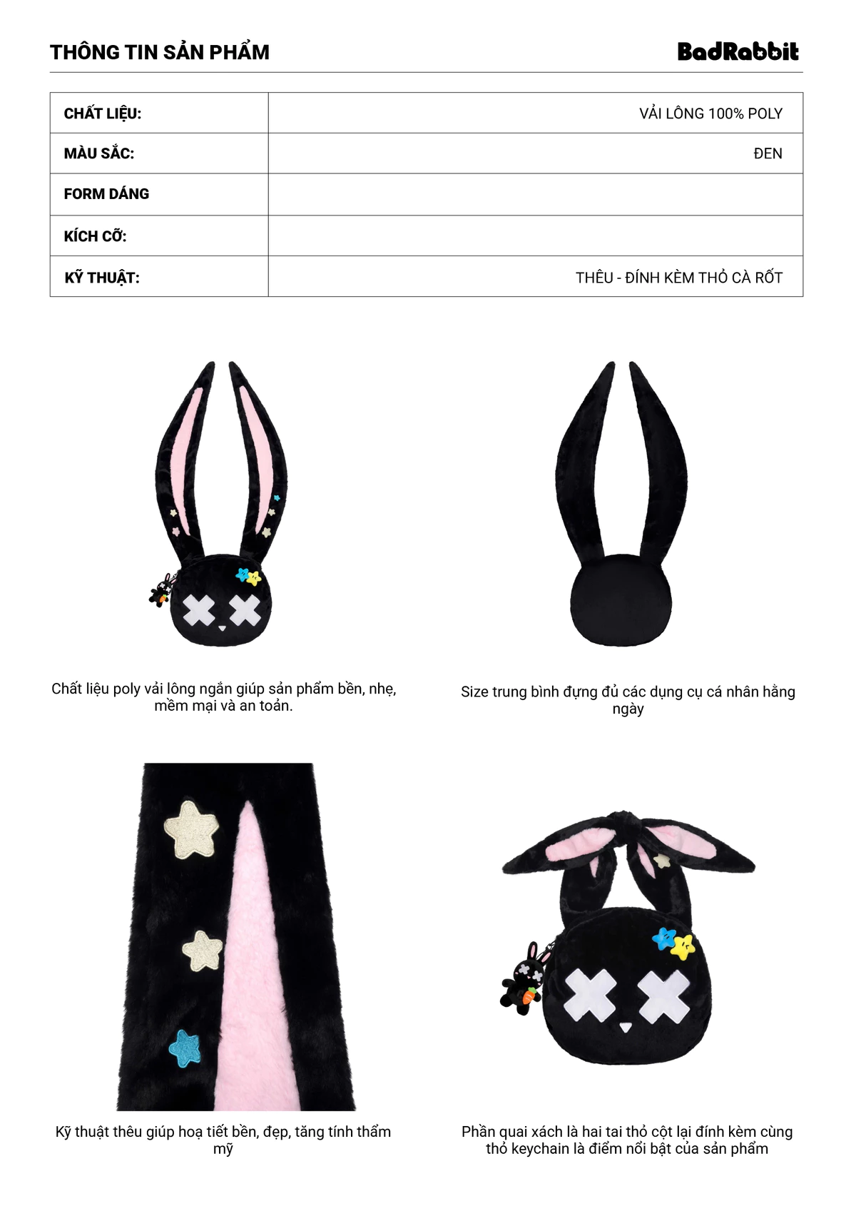 Túi đeo vai Besides U Rabbit - Dreamer Collection - Local Brand Chính Hãng
