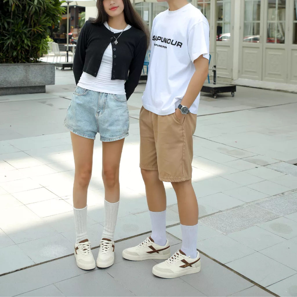 Giày Da Sneaker Nam Nữ DC39 CARAMEL DINCOX Shoes Đế Bằng - Microfiber Leather
