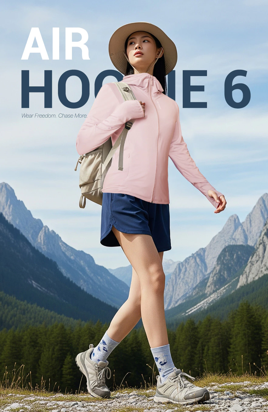 Áo Khoác Nữ Chống Nắng Vải Sợi Dệt Mỏng Nhẹ, Co Giãn Tốt Air Hoodie 6 - Lime Orange - OO25477101