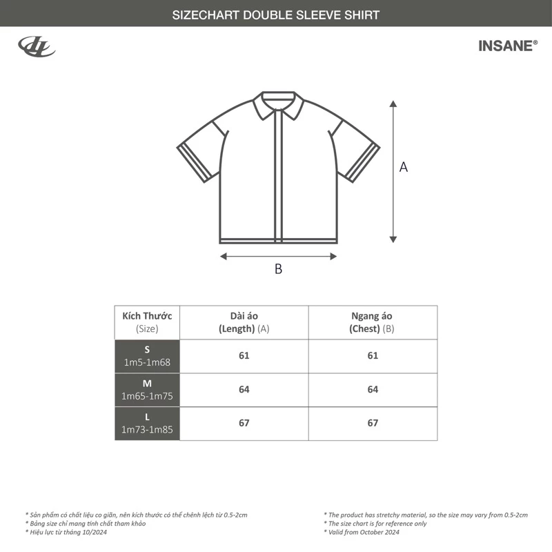 Áo Sơ Mi InsaneClo DOUBLE SLEEVE SHIRT Form Boxy Unisex Vải Sơmi Nhập Thoáng Mát
