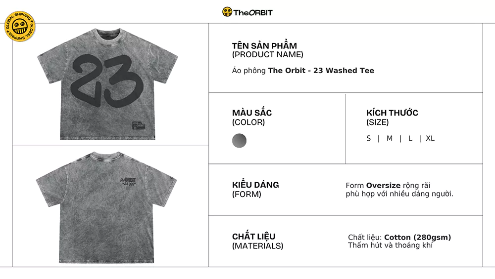 Áo thun nam nữ The ORBIT - 23 Washed Tee - áo wash 280 gsm - Local Brand Chính Hãng