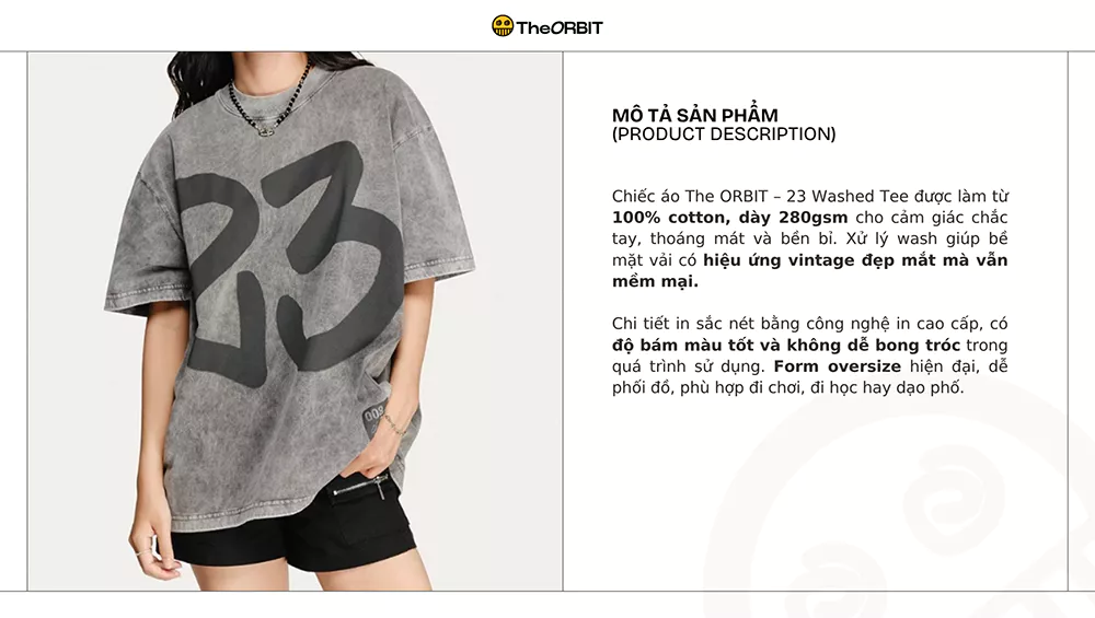 Áo thun nam nữ The ORBIT - 23 Washed Tee - áo wash 280 gsm - Local Brand Chính Hãng