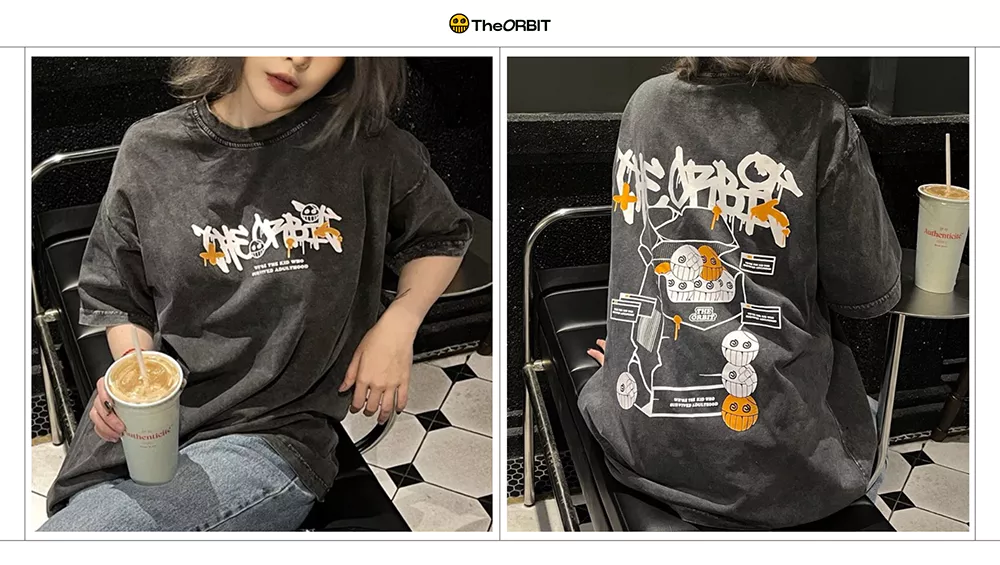 Áo thun nam nữ CIGARATEE Wash cotton co giãn The ORBIT