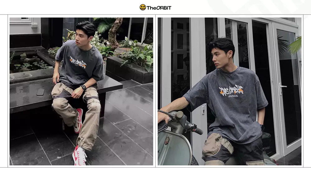 Áo thun nam nữ CIGARATEE Wash cotton co giãn The ORBIT