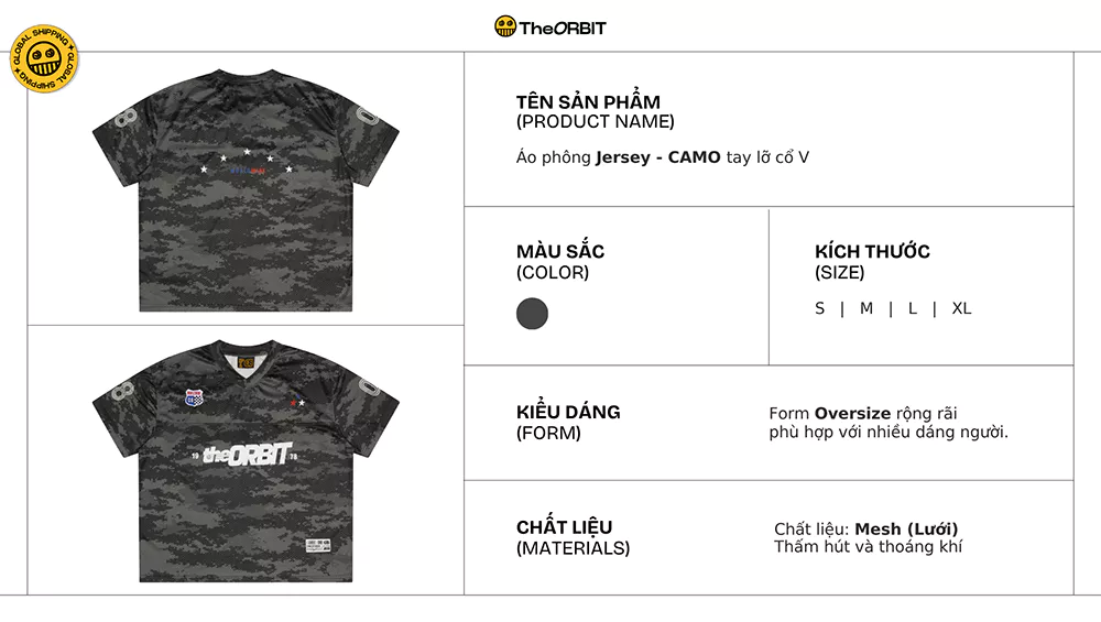Áo Jersey Nam Nữ Thể Thao ORBIT - CAMO JERSEY - Local Brand Chính Hãng