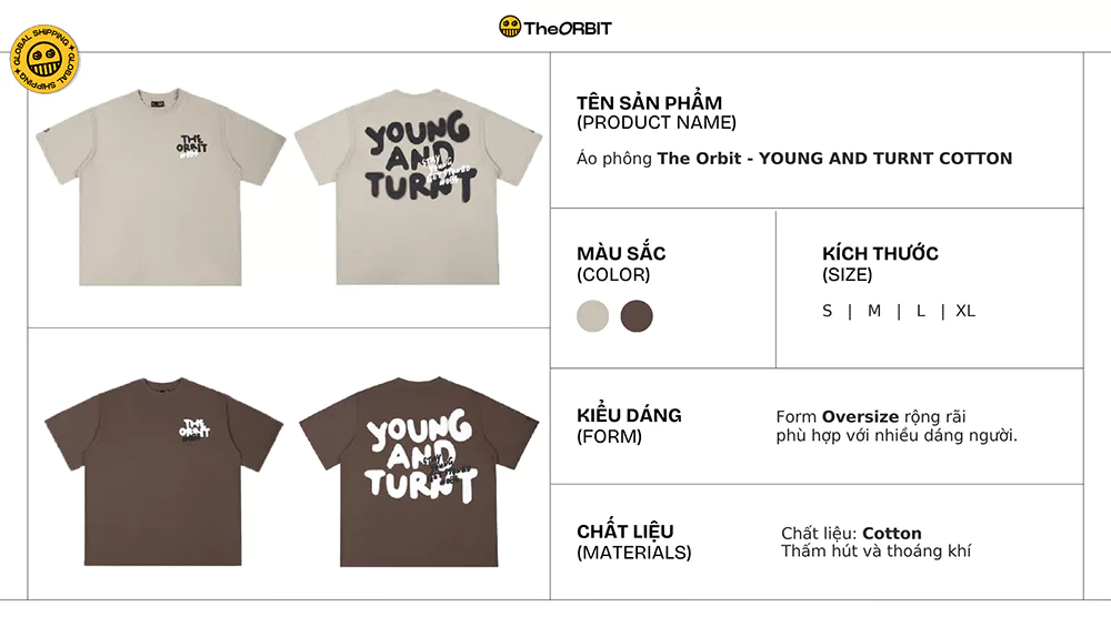 Áo thun nam nữ The ORBIT YOUNG AND TURNT COTTON - Local Brand Chính Hãng