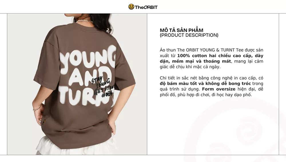 Áo thun nam nữ The ORBIT YOUNG AND TURNT COTTON - Local Brand Chính Hãng