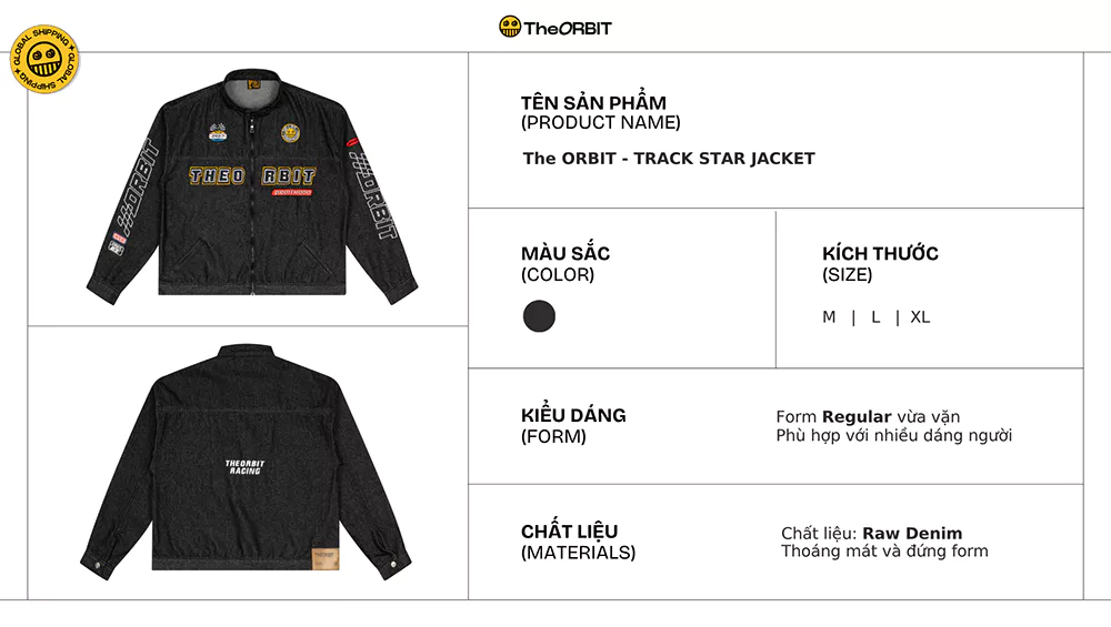 Áo Khoác Nam Nữ Thể Thao The ORBIT TRACK STAR JACKET – Local Brand Chính Hãng
