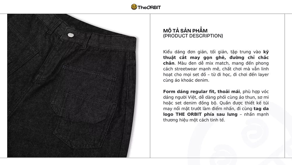 Quần Short Denim The ORBIT - SLATE RAW DENIM SHORT - Local Brand Chính Hãng