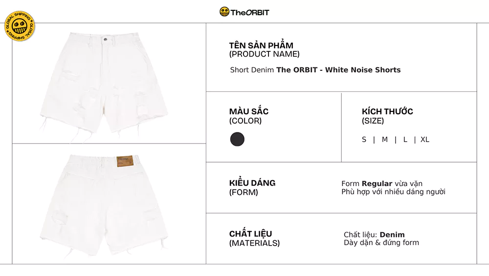 Quần Short Nam Nữ The ORBIT - DENIM NOISE SHORT  - Local Brand Chính Hãng