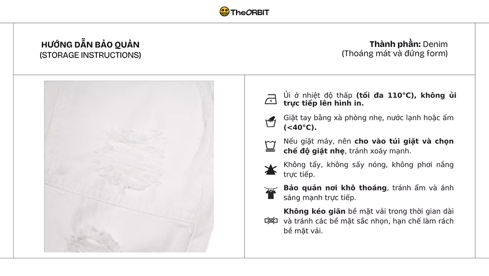 Quần Short Nam Nữ The ORBIT - DENIM NOISE SHORT  - Local Brand Chính Hãng
