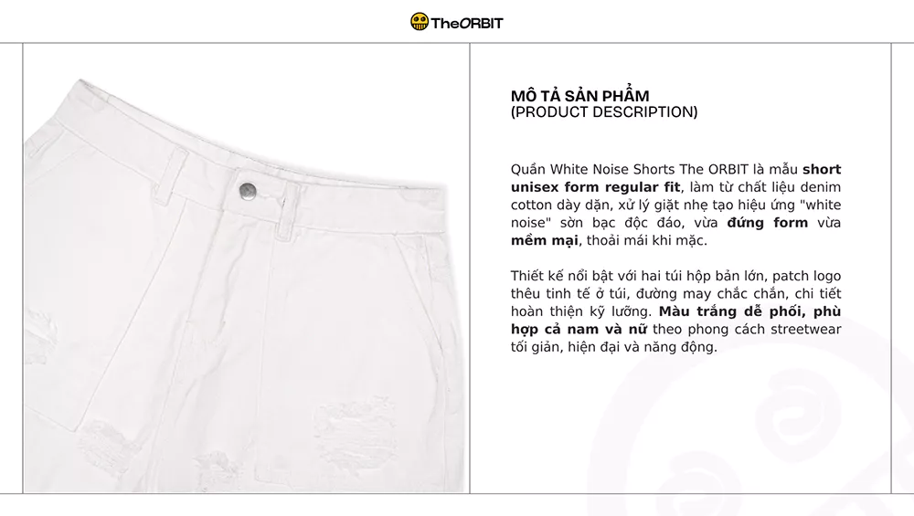 Quần Short Nam Nữ The ORBIT - DENIM NOISE SHORT  - Local Brand Chính Hãng