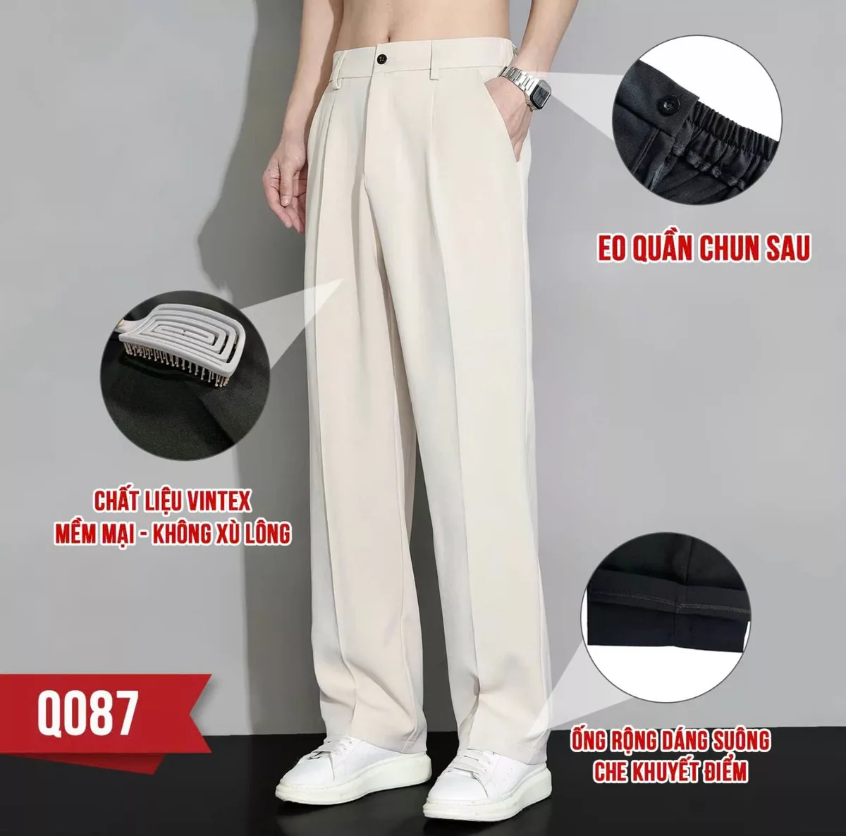Quần Âu Ống Rộng Nam ZUTEE Quần Tây Nam Ống Rộng Phong Cách Năng Động, Hàn Quốc