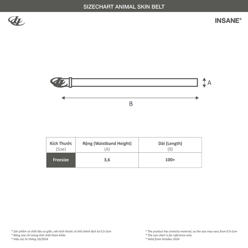 Dây Nịt InsaneClo ANIMAL SKIN BELT Unisex Da Thật Ép Vân