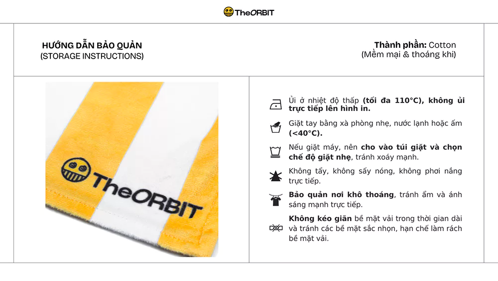 Khăn Tắm Sọc Vàng ORBIT CLUB – Local Brand Chính Hãng